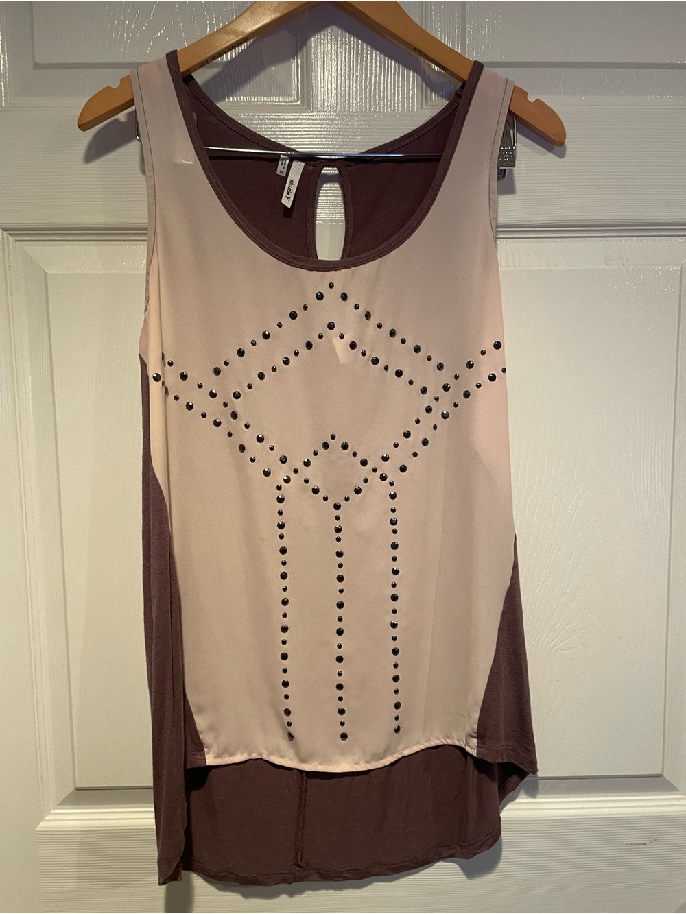 Studio Y Blush Front Studded Tank with Mauve Back